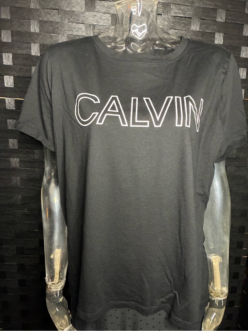 Calvin Klein Black Short Sleeve Tee with White Logo